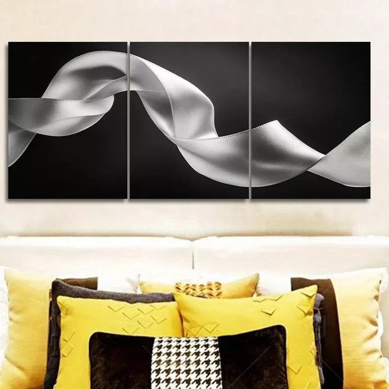 3pc A Ribbon Of Light In Dark Background Wall Art Set Canvas Framed 40x60cm - High Quality Print 100% Australian Made Wall Canvas Ready to Hang