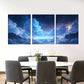 3pcs Starry Night Sky Dreamy Blue Galaxy  Wall Art Set Canvas Framed 40x60cm - High Quality Print 100% Australian Made Wall Canvas Ready to Hang