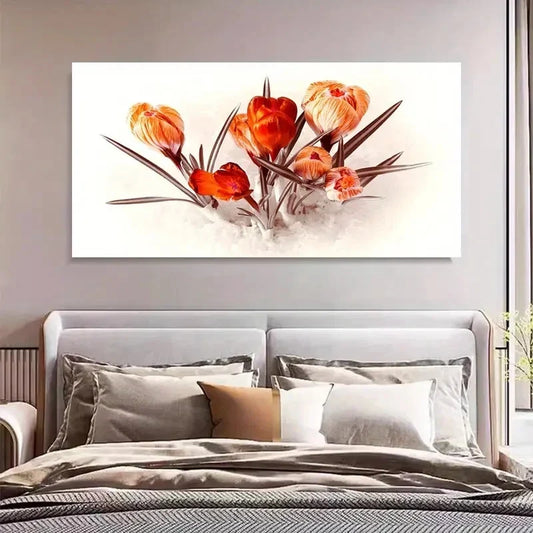 Artistic Flair Charming Tulip Wall Art Canvas Office Home Room Framed 120x60cm