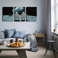 3pcs Astronauts on Moon with Earth View Wall Art Set Canvas Framed 40x60cm - High Quality Print 100% Australian Made Wall Canvas Ready to Hang
