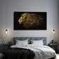 The Golden Tone The Lion Stand Wall Art Canvas Office Home Room Framed 120x60cm