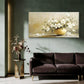 Serene Blossoms in Gold Wall Art Canvas Office Home Room Framed 120x60cm