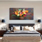 Modern Farmhouse Floral Bouquet Wall Art Canvas Office Home Room Framed 120x60cm