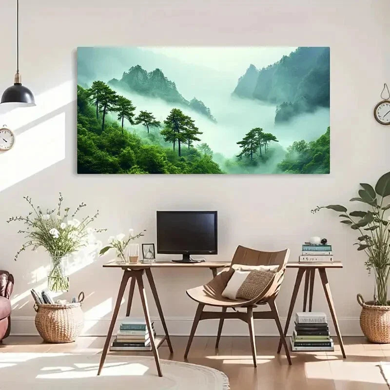 Depicting a River Featuring Wall Art Canvas Office Home Room Framed 120x60cm