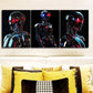 3pcs Astronauts on the moon Luxurious Metal Print Ready to Hang Art