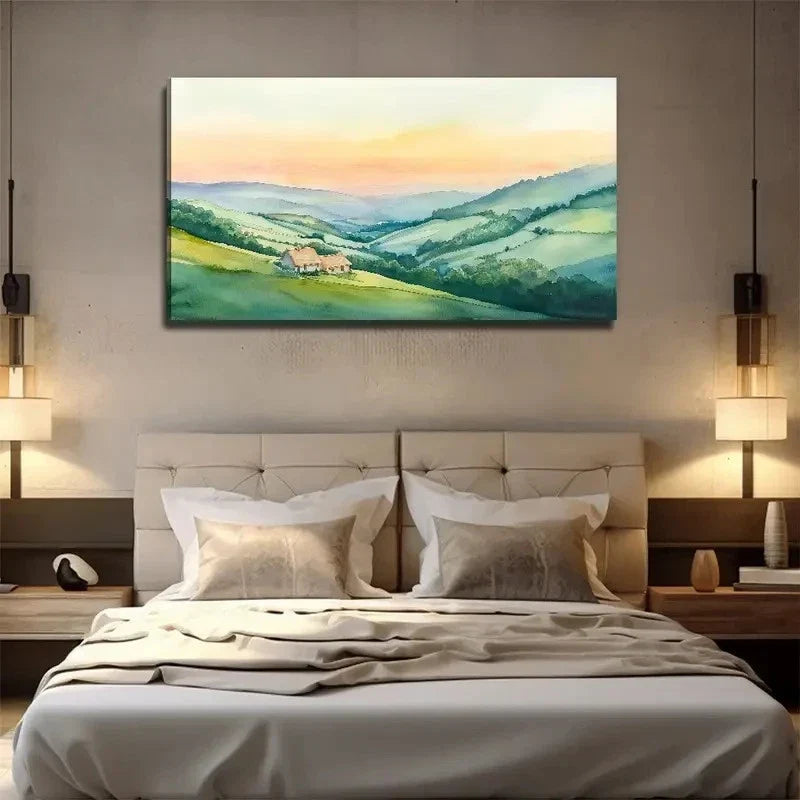 Outdoor Scenery Painting Wall Art Canvas Office Home Room Framed 80x45cm