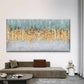 Abstract in Golden And Teal Wall Art Canvas Office Home Room Framed 80x45cm