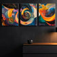 3pcs Colorful Abstract Painting Colorful Perfect Wall Art Canvas Unframed/Framed Wall Art Set Canvas Framed 40x60cm - High Quality Print 100% Australian Made Wall Canvas Ready to Hang