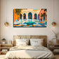 Middle East Courtyard Wall Art Canvas Office Home Room Framed 120x60cm