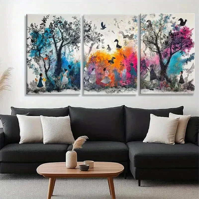 3pcs Colorful Nature Fantasy Dreamscape Perfect Wall Art Set Canvas Framed 40x60cm - High Quality Print 100% Australian Made Wall Canvas Ready to Hang