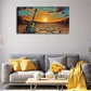 Turquoise Guitar Cracked Land Wall Art Canvas Office Home Room Framed 120x60cm