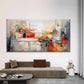Abstract Cityscape Wall Art Canvas Office Home Room Framed 120x60cm