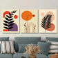 3pcs Vibrant Geometric & Botanical Design Metal Print Ready to Hang Art