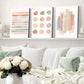 3pcs Abstract Geometric Beige Bold Lines Colour Wall Art Set Canvas Framed 40x60cm - High Quality Print 100% Australian Made Wall Canvas Ready to Hang