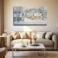Landscape Snow-Covered Rooftops Wall Art Canvas Office Home Room Framed 120x60cm