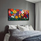 Vibrant Floral Design Abstract Wall Art Canvas Office Home Room Framed 120x60cm