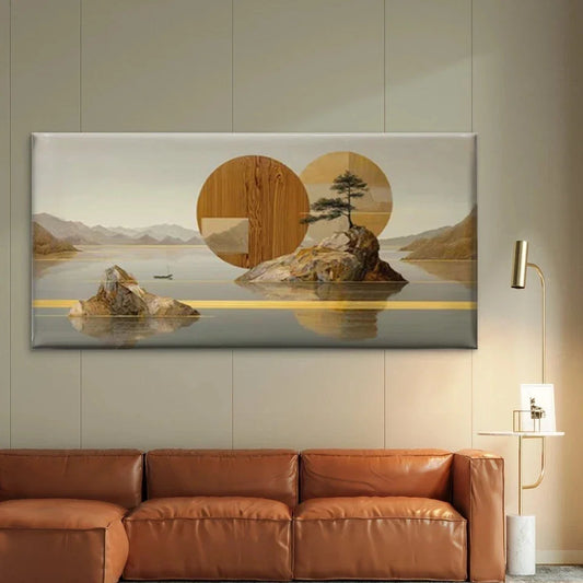 Abstract Landscape Natural Wall Art Canvas Office Home Room Framed 120x60cm