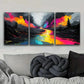 3pcs Vibrant Rainbow River Landscape Metal Print Ready to Hang Art