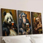 3pcs Cute Wild Animal Drinking Beer Wall Art Set Canvas Framed 40x60cm - High Quality Print 100% Australian Made Wall Canvas Ready to Hang
