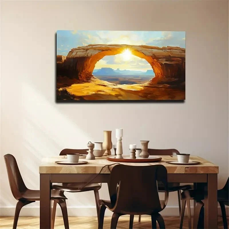 Naturally Formed Arches Wall Art Canvas Office Home Room Framed 120x60cm