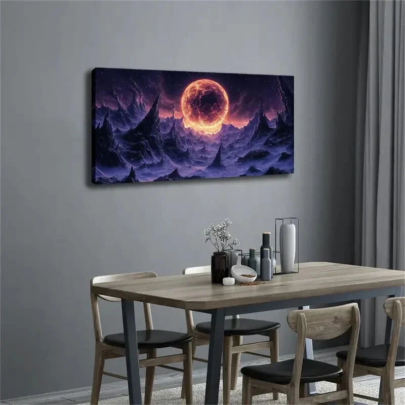 Earth with Exotic Rocks & Fiery Wall Art Canvas Office Home Room Framed 120x60cm