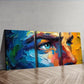 3pcs Modern Artwork Blue Eye Colorful Perfect Wall Art Set Canvas Framed 40x60cm - High Quality Print 100% Australian Made Wall Canvas Ready to Hang