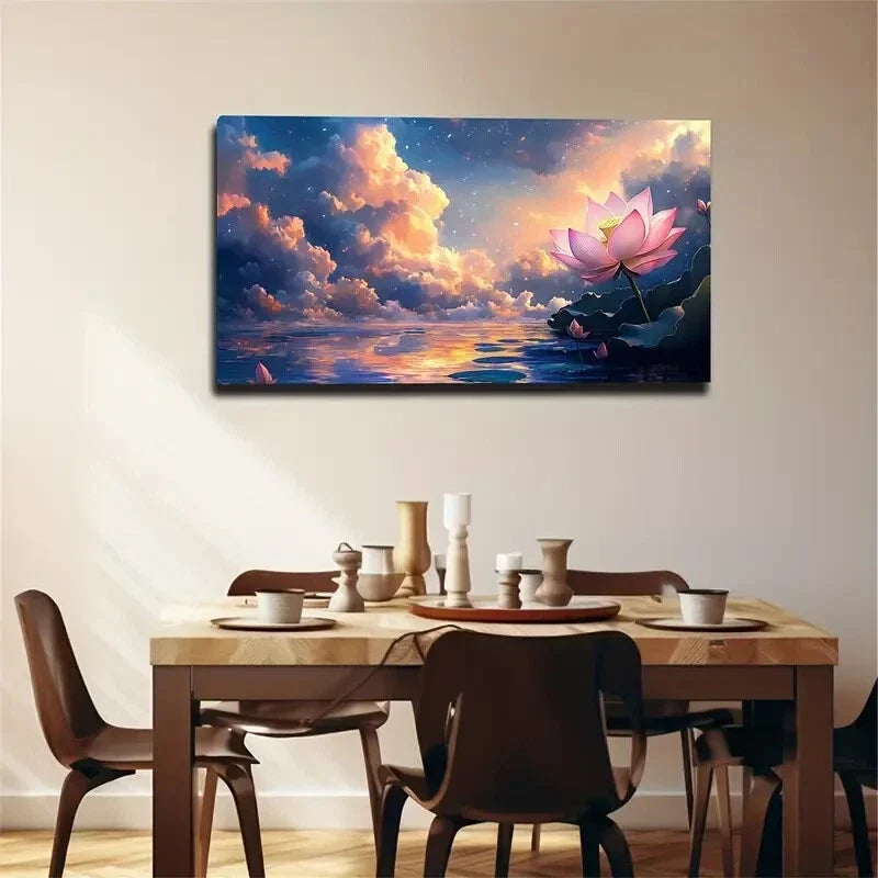 Sunset Glow Under The Cloud Wall Art Canvas Office Home Room Framed 120x60cm