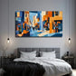 Cubism Street Suitable Wall Art Canvas Office Home Room Framed 120x60cm