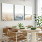 3pcs Abstract Geometric Beach Scenery Neutral Wall Art Set Canvas Framed 40x60cm - High Quality Print 100% Australian Made Wall Canvas Ready to Hang