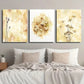 3pcs Botanical Wildflowers Beige Mustard Ochre Wall Art Set Canvas Framed 40x60cm - High Quality Print 100% Australian Made Wall Canvas Ready to Hang