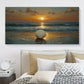 Beach Sunset Ocean Wave Wall Art Canvas Office Home Room Framed 80x45cm