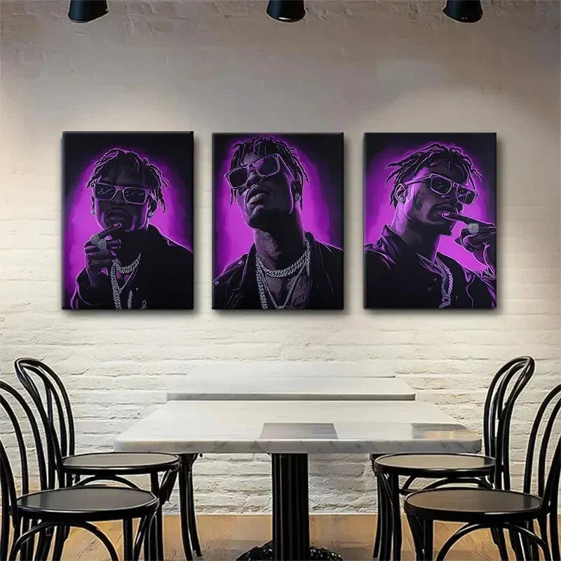 3pcs Confident Musicians with Glasses Perfect Wall Art Set Canvas Framed 40x60cm - High Quality Print 100% Australian Made Wall Canvas Ready to Hang
