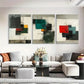 3pcs Abstract Geometric Color Splashes Blocks Wall Art Set Canvas Framed 40x60cm - High Quality Print 100% Australian Made Wall Canvas Ready to Hang
