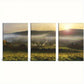 3pcs Scenery Misty Mountains And Golden Sunshine Metal Print Ready to Hang Art