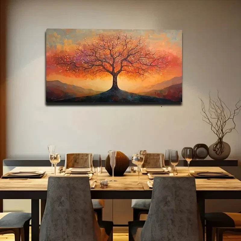 Charming Tree Of Life Décor Wall Art Canvas Office Home Room Framed 120x60cm