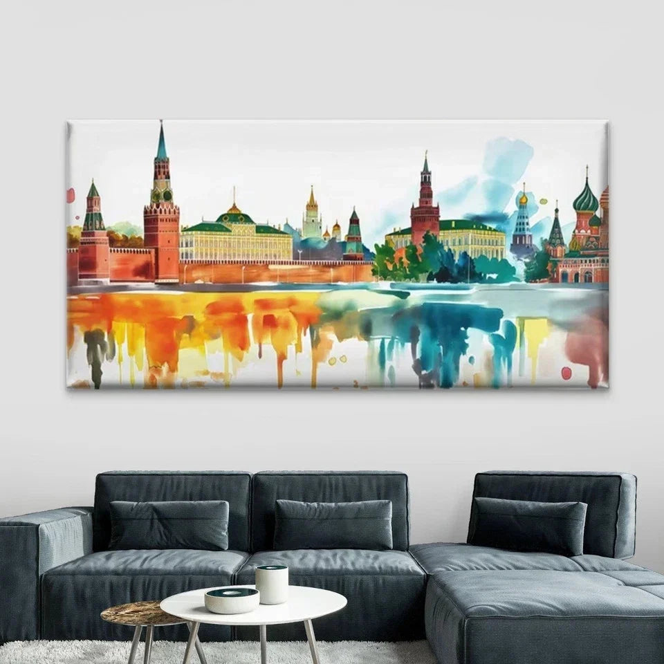 City Skyline Architecture Wall Art Canvas Office Home Room Framed 120x60cm