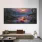 Serene Water with Pink Lotus Wall Art Canvas Office Home Room Framed 80x45cm