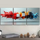 3pcs  Black And White Cubes Color Splash Wall Art Set Canvas Framed 40x60cm - High Quality Print 100% Australian Made Wall Canvas Ready to Hang