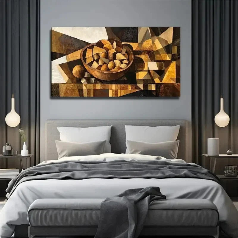 Abstract Kitchen Dining Wall Art Canvas Office Home Room Framed 120x60cm