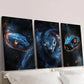 3pcs Fantasy Snakes with Neon Glow Wall Art Set Canvas Framed 40x60cm - High Quality Print 100% Australian Made Wall Canvas Ready to Hang