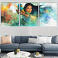 3pcs Bold Woman with Parrot, Vibrant Fantasy Wall Art Set Canvas Framed 40x60cm - High Quality Print 100% Australian Made Wall Canvas Ready to Hang