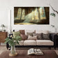 Gothic Interior Glass Window Wall Art Canvas Office Home Room Framed 120x60cm.