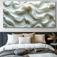 Modern White Wavy Decor Wall Art Canvas Office Home Room Framed 80x45cm