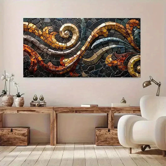 Abstract Swirling Design Blue Wall Art Canvas Office Home Room Framed 120x60cm