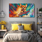 Dog Skateboard Decor Wall Art Canvas Office Home Room Framed 80x45cm