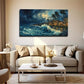 Coastal Tsunami Décor Modern Wall Art Canvas Office Home Room Framed 120x60cm