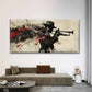 Jazz Trumpet Player Watercolor Wall Art Canvas Office Home Room Framed 120x60cm