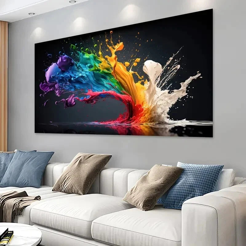 Vibrant Splash Colorful Wall Art wall canvas office home room framed 120x60cm