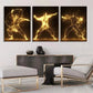 3pcs Glowing Martial Golden Energy Perfect Wall Art Set Canvas Framed 40x60cm - High Quality Print 100% Australian Made Wall Canvas Ready to Hang
