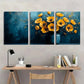 3pcs Abstract Vibrant Blue & Yellow Floral Wall Art Set Canvas Framed 40x60cm - High Quality Print 100% Australian Made Wall Canvas Ready to Hang